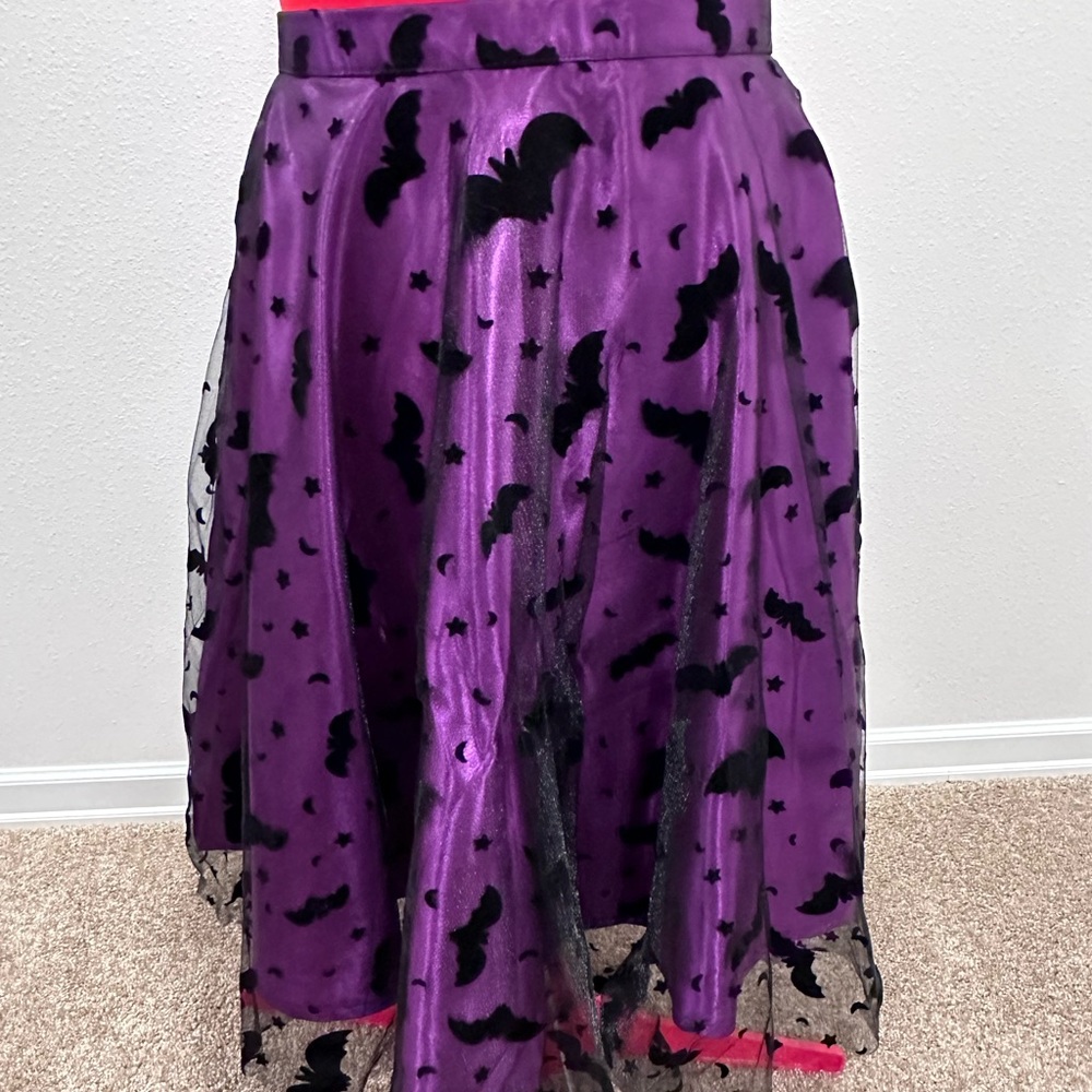 Purple and black bat skirt from unique vintage